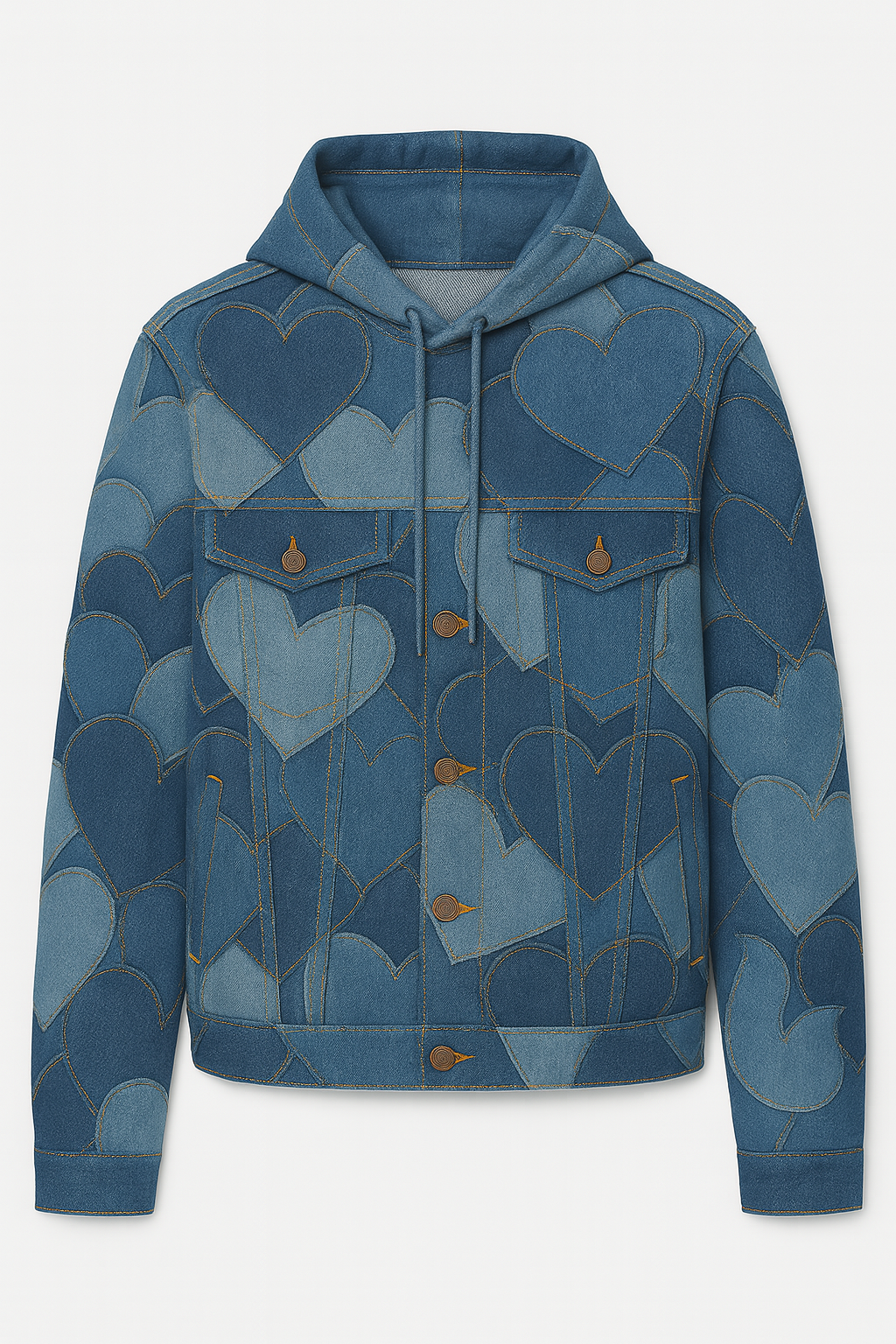 Heart Denim Hooded Jacket